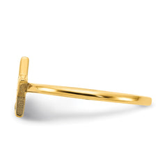 14KY Initial Star with Diamond Signet Ring