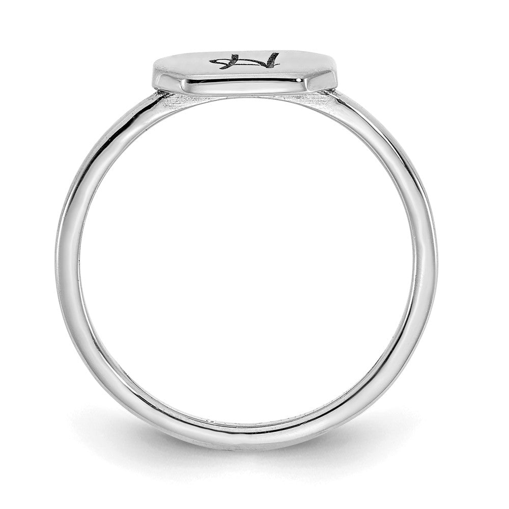 10k White Gold Initial Ring