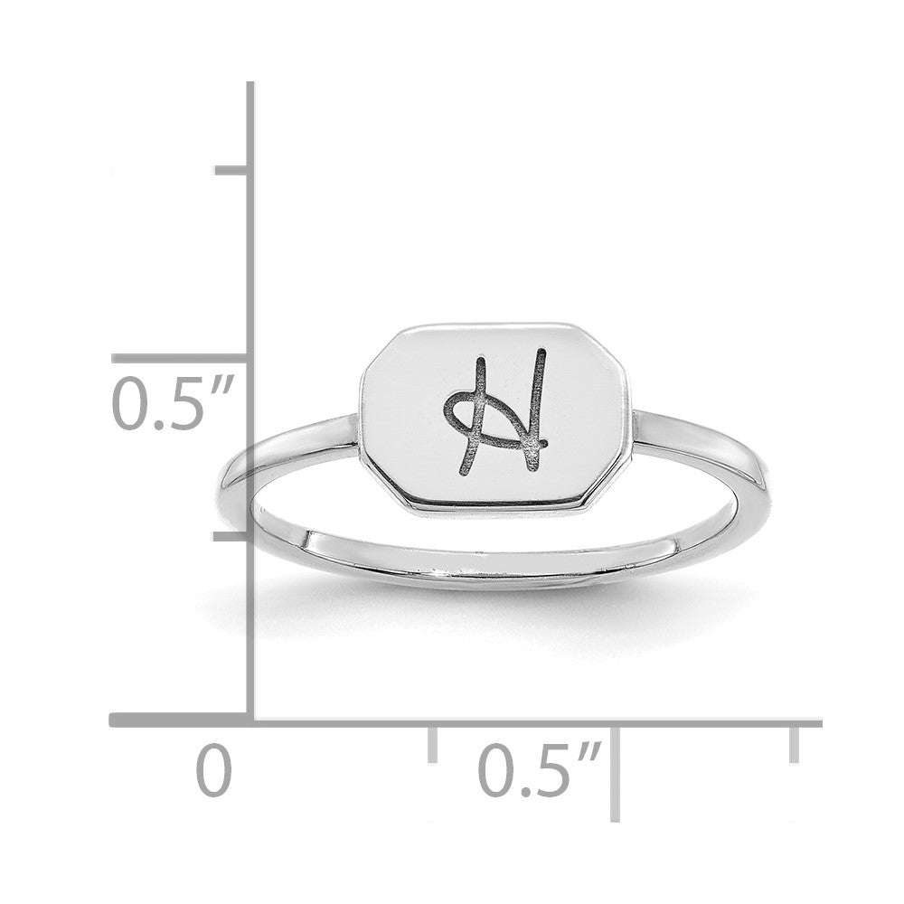 10k White Gold Initial Ring