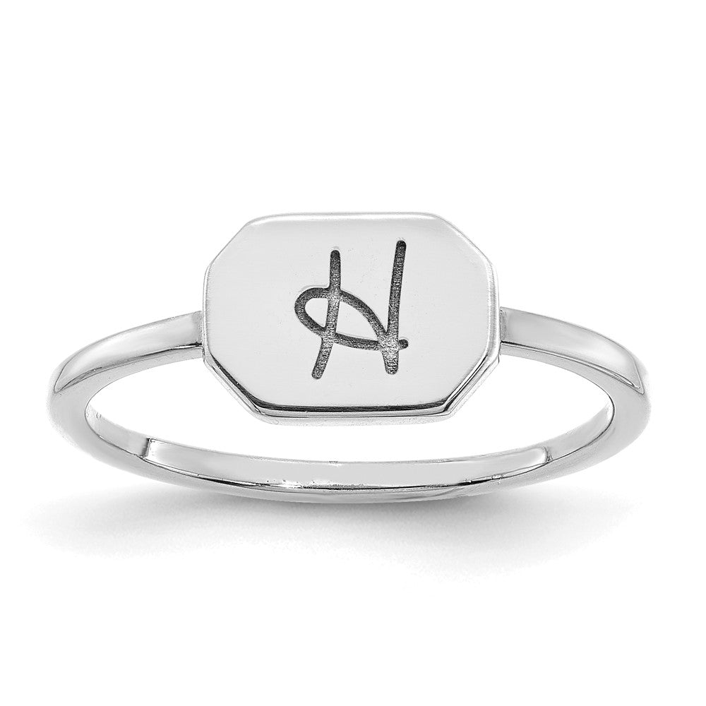 10k White Gold Initial Ring