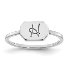 10k White Gold Initial Ring
