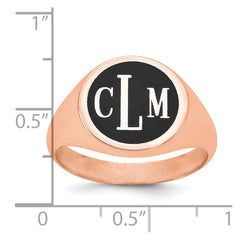 Sterling Silver/Rose-plated with Epoxy Monogram Ring