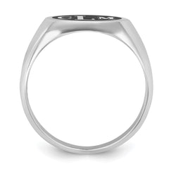 14k White Gold with Epoxy Monogram Ring
