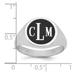 10k White Gold with Epoxy Monogram Ring