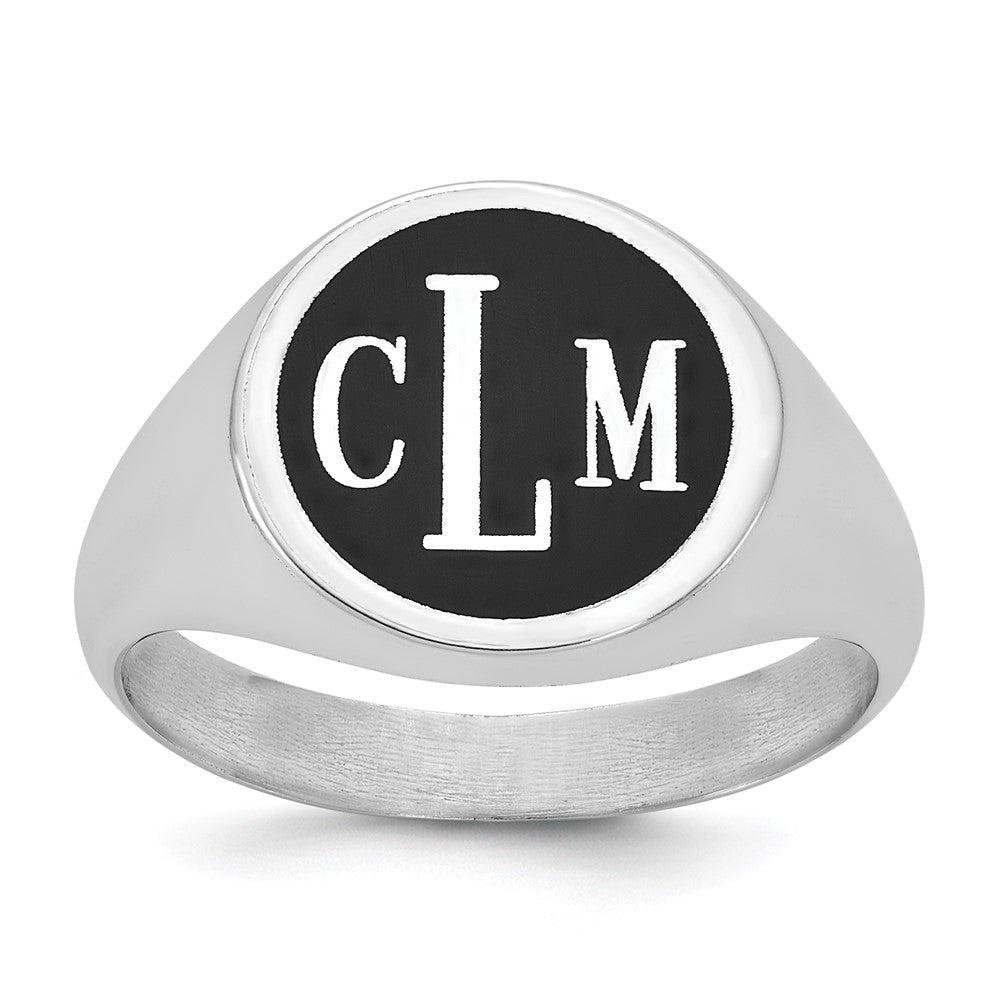 10k White Gold with Epoxy Monogram Ring - 2