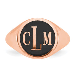 Sterling Silver/Rose-plated with Epoxy Monogram Ring - 2