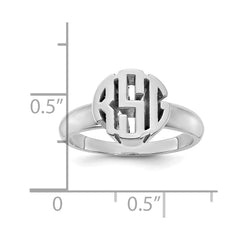 10k White Gold Monogram Ring - 3