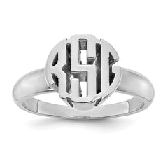 10k White Gold Monogram Ring - 3