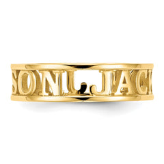 14k Yellow Gold Cut-out Name Ring