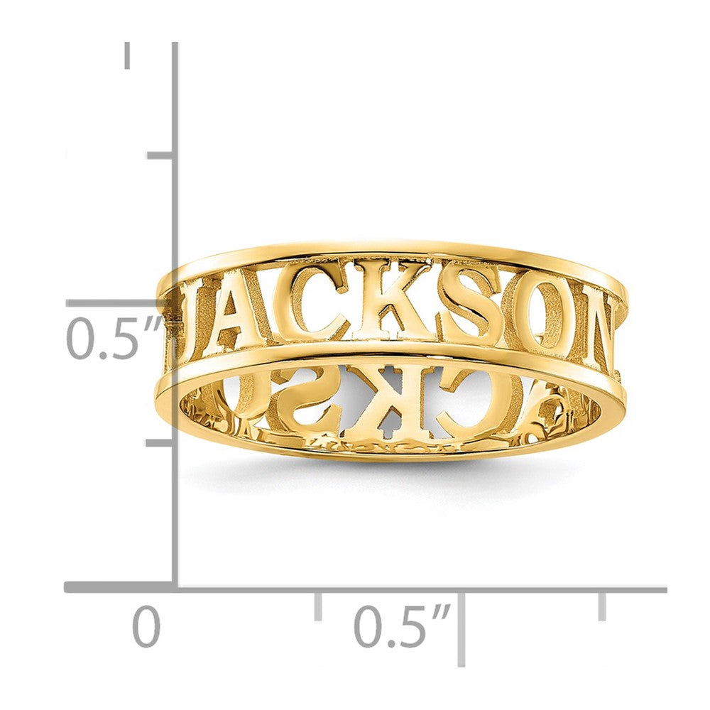 14k Yellow Gold Cut-out Name Ring