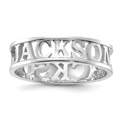 10k White Gold Cut-out Name Ring