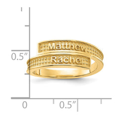 14ky Personalized Polished with Sandblasted Background Ring