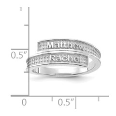 14kw Personalized Polished with Sandblasted Background Ring