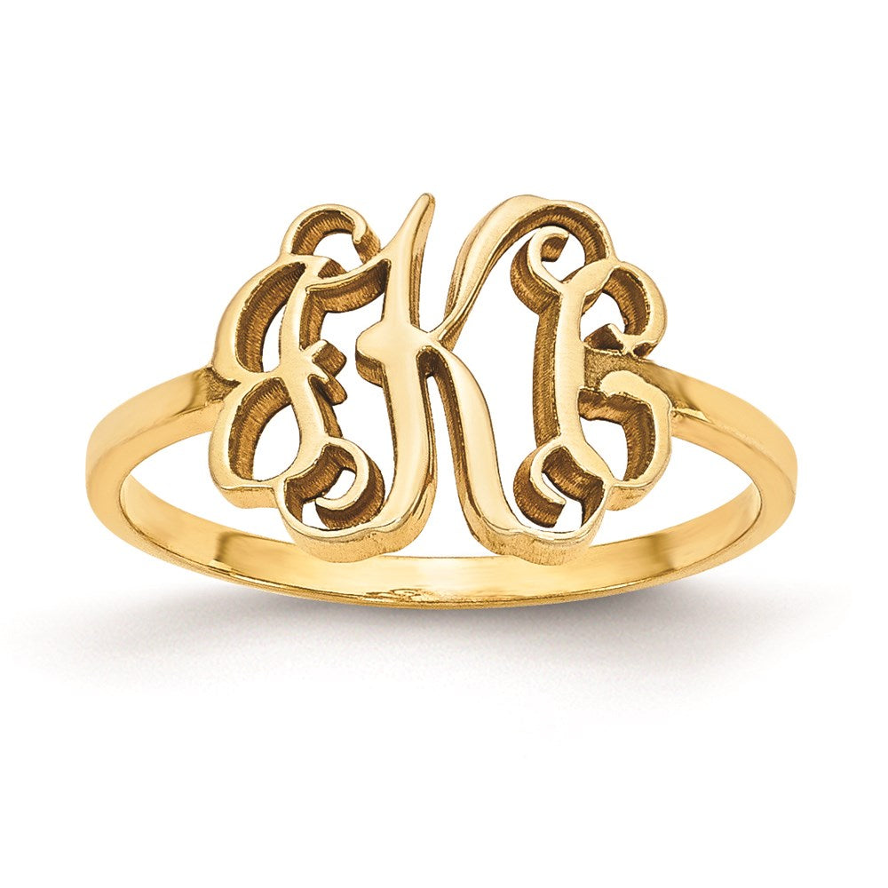 14k Yellow Gold Monogram Ring - 3
