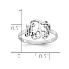 10k White Gold Monogram Ring - 2