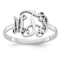 10k White Gold Monogram Ring - 2