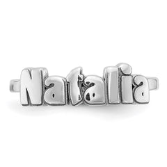 14k White Gold Name Plate Ring - 2