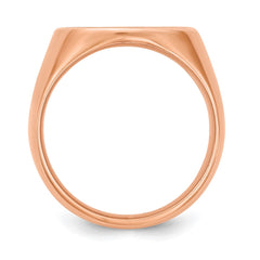 14k Rose Gold Round with Engravable Top Signet Ring