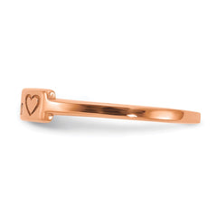 14k Rose Gold Heart and Name Bar Ring