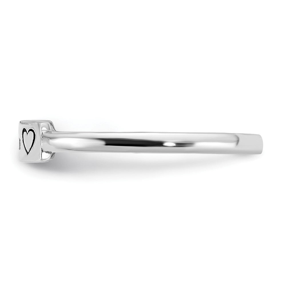 10k White Gold Heart and Name Bar Ring
