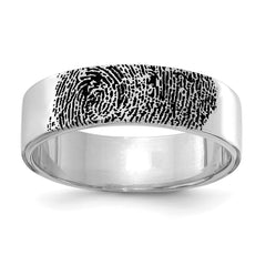 14k White Gold Fingerprint Ring