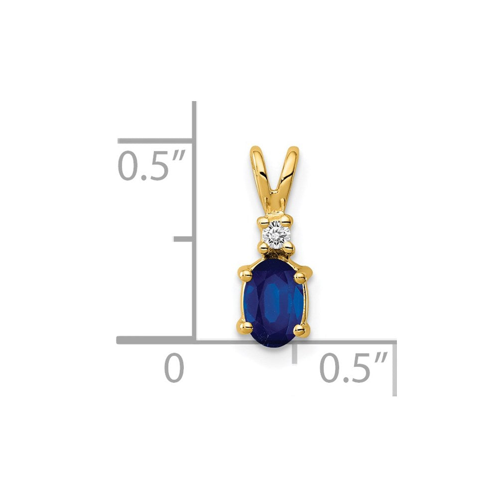 14k Sapphire Diamond pendant