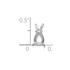 14k White Gold 7x5mm Pear Pendant Mounting