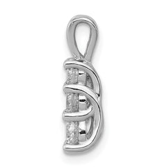14k White Gold Complete 1/2 carat Three-stone AAA Diamond Pendant