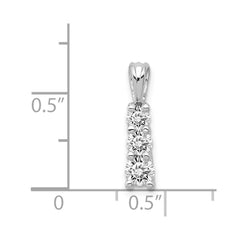 14k White Gold Complete 1/2 carat Three-stone AAA Diamond Pendant