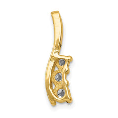 14k Complete 3/8 carat Three-Stone A Diamond Curved Bar Chain Slide