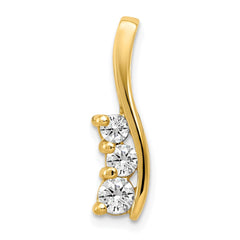 14k Complete 3/8 carat Three-Stone VS Diamond Curved Bar Chain Slide