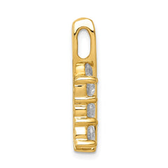 14k Complete 7/8 carat Three-Stone AAA Diamond Curved Bar Chain Slide