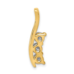 14k Complete 7/8 carat Three-Stone VS Diamond Curved Bar Chain Slide