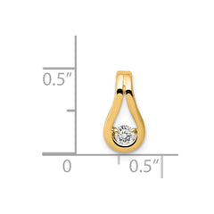 14k Complete 2.8mm AA Diamond Teardrop-Shape Slide Fits up to 2mm Regular/6mm Fancy or Reversible Omega