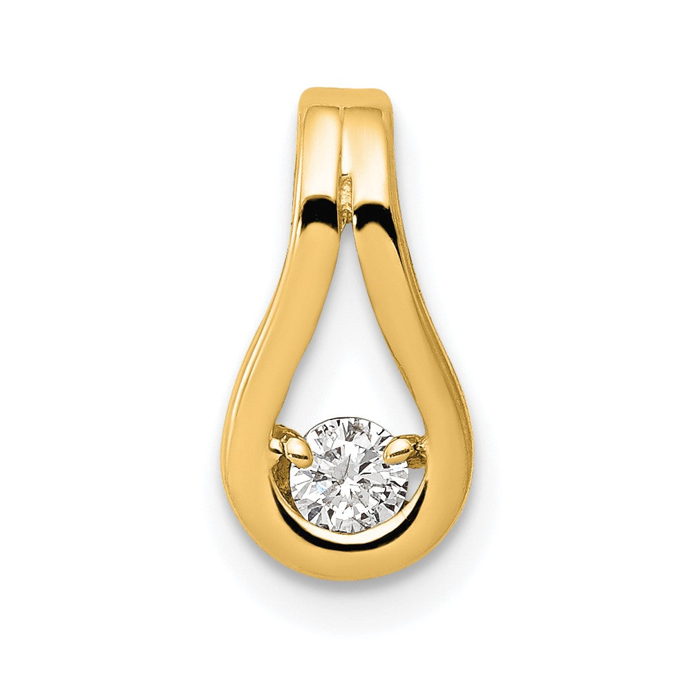 14k Complete 2.8mm AAA Diamond Teardrop-Shape Slide Fits up to 2mm Regular/6mm Fancy or Reversible Omega