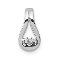 14k White Gold Complete 2.8mm AAA Diamond Teardrop-Shape Slide Fits up to 2mm Regular/6mm Fancy or Reversible Omega