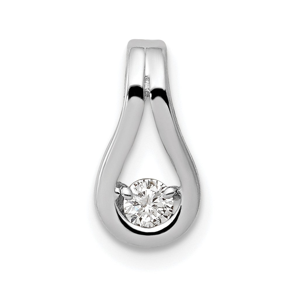 14k White Gold Complete 2.8mm A Diamond Teardrop-Shape Slide Fits up to 2mm Regular/6mm Fancy or Reversible Omega