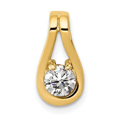 14k Complete 4.7mm AAA Diamond Teardrop-Shape Slide Fits up to 3mm Regular/6mm Fancy or Reversible Omega