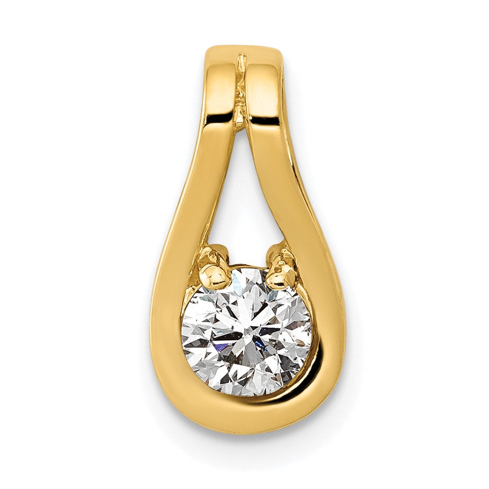 14k Complete 4.7mm A Diamond Teardrop-Shape Slide Fits up to 3mm Regular/6mm Fancy or Reversible Omega