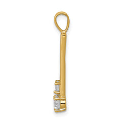 14k Complete 4.4mm/3.4mm Two-stone AA Diamond Pendant