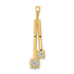 14k Complete 4.4mm/3.4mm Two-stone AAA Diamond Pendant