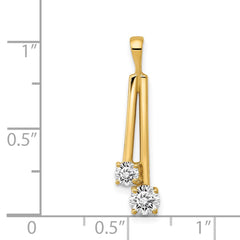 14k Complete 4.4mm/3.4mm Two-stone AA Diamond Pendant