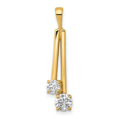 14k Complete 4.4mm/3.4mm Two-stone AAA Diamond Pendant
