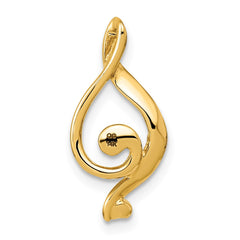 14k 5.5mm White Round Freshwater Cultured Pearl A Diamond Pendant
