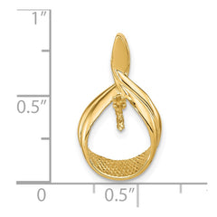 14k 7mm White Round Freshwater Cultured Pearl AA Diamond Pendant - 2