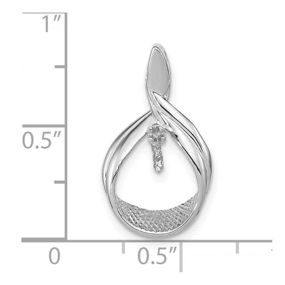 14k White Gold 7mm White Round Freshwater Cultured Pearl VS Diamond Pendant