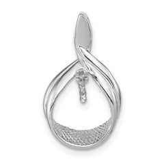 14k White Gold 7mm White Round Freshwater Cultured Pearl VS Diamond Pendant