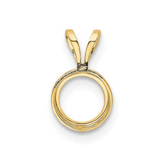14k 6mm Round Bezel Pendant Mounting - 2