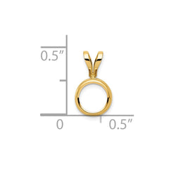14k 6mm Round Bezel Pendant Mounting - 2