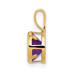 14k 6mm Amethyst bezel pendant - 2